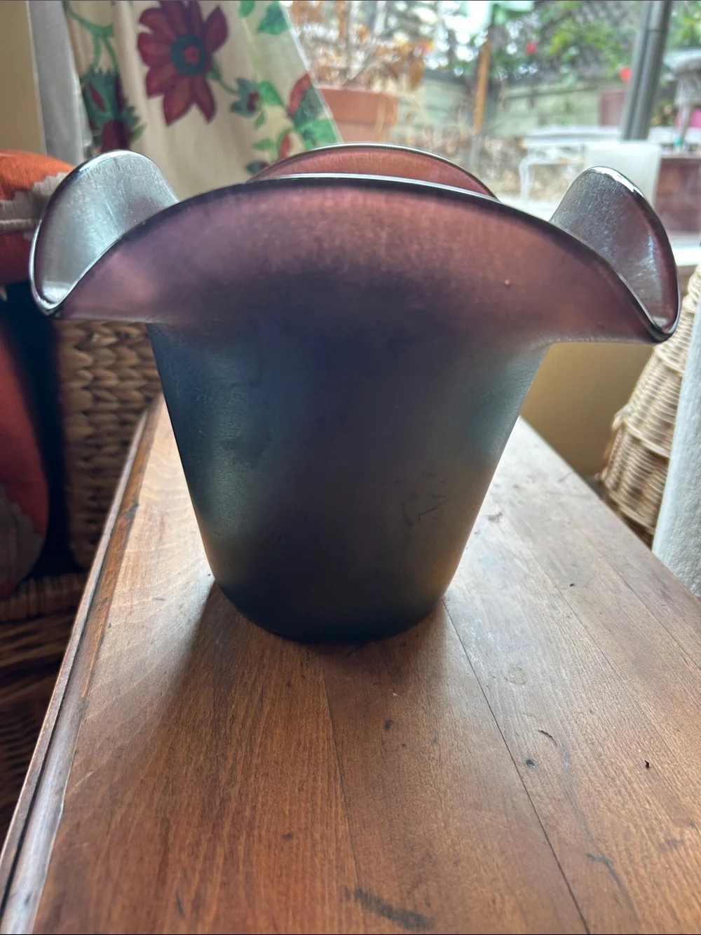 Antique Imperial Glass Company Imperial Jewels Pearl Amethyst Stretch Glass Vase